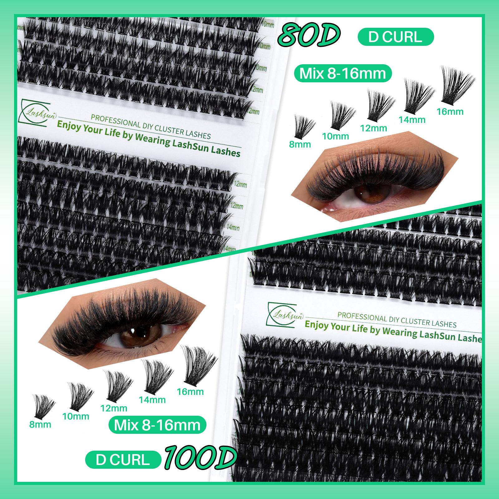 Mixed Length Individual Kit, Lash Clusters Kit, 1 Box Natural Look Eyelash Extensions, Self Grafting Curl Eyelashes, Eye Makeup Enhancement False Eyelashes, Cosmetic, False Eyelash Set, Eyelash Enhancements DIY Eyelash Extensions