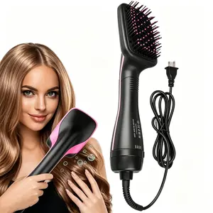 Negative Ion 3-in-1 Hair Dryer Brush, All-in-One Blow Dry, Straighten & Smooth Hair Tool for Effortless Salon Hairstyles Everyday