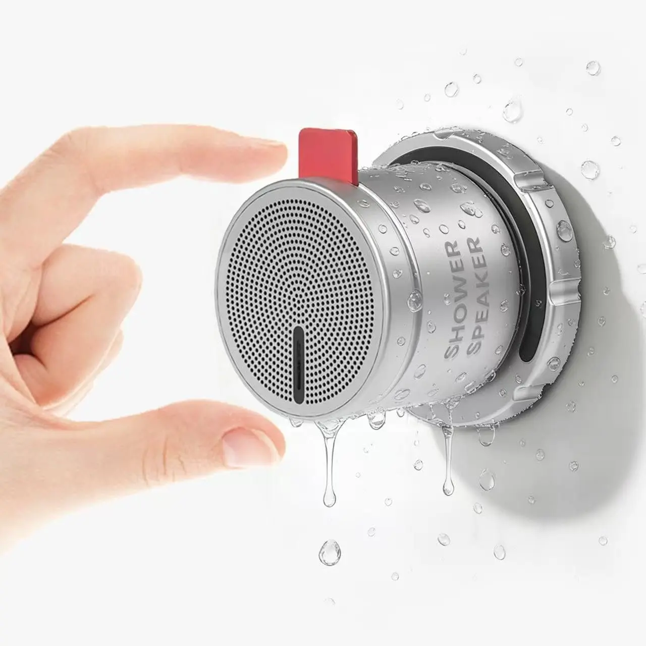 Shower Speaker , Volume Knob  Speaker with Phone Stand,Metal Portable  Mini Speakers  ,for Bathroom Gym  Kitchen,Birthday Gifts for Adults Teens