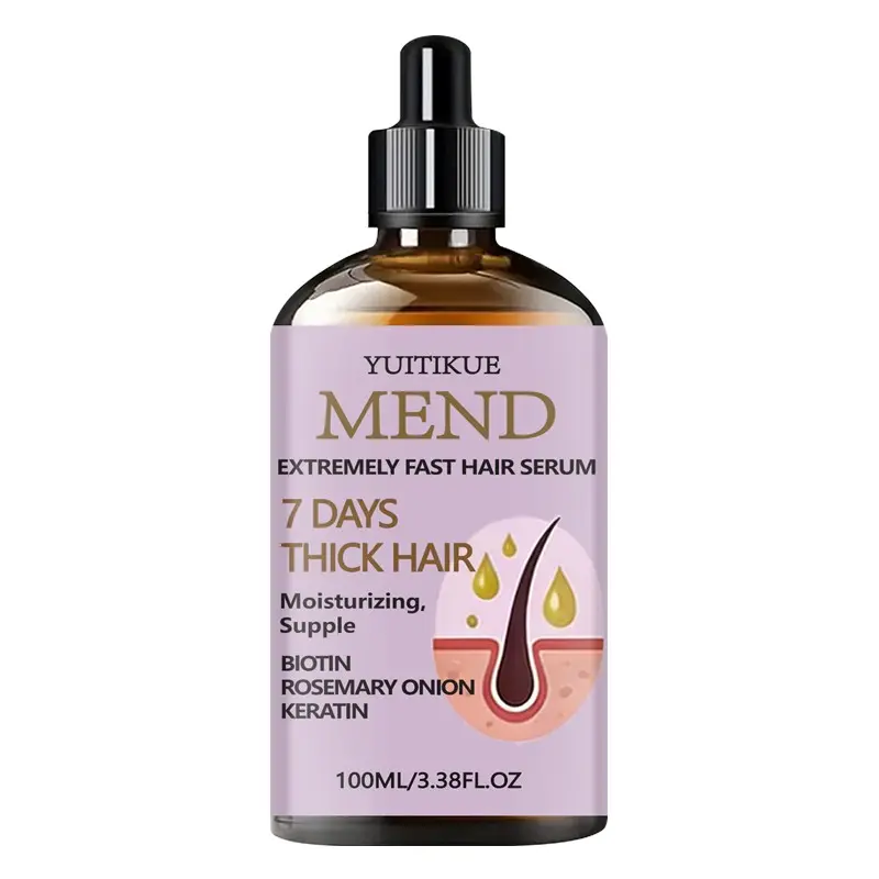 Yuitikue Hair Growth Serum, 7-Day Hair Care, Strengthens Fine Hair, Adds Volume, Repairs Split Ends, Contains Rosemary, Onion & Keratin, 100ML