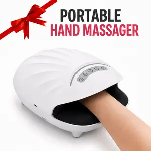 Cordless Portable Hand Massager, 5 Strength Levels, 4 Massage Modes & 3 Heat Settings, Air Compression Heated Hand Massager with Long Lasting Battery, Auto Shut-Off, White, Relaxation Gift for Birthday & Holiday