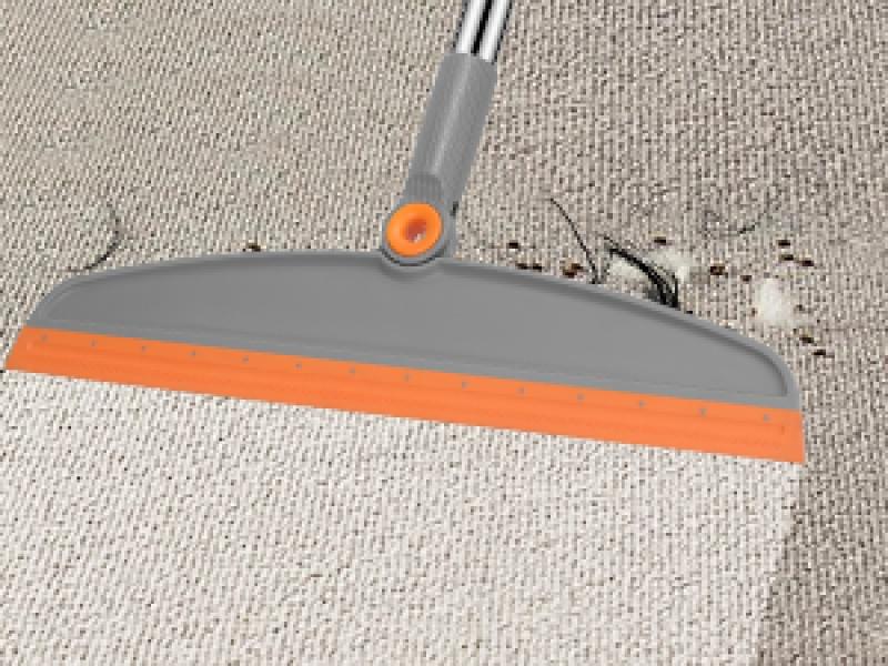 Multifunction Magic Broom, 54 Inch Adjustable Long Handle Silicone Floor Squeegee Broom, Sweep and Scrape 2 In 1 Household Cleaning Brooms for Floor, Bathrooms, Kitchens, Showers, Tile, Pet Hair,Glass