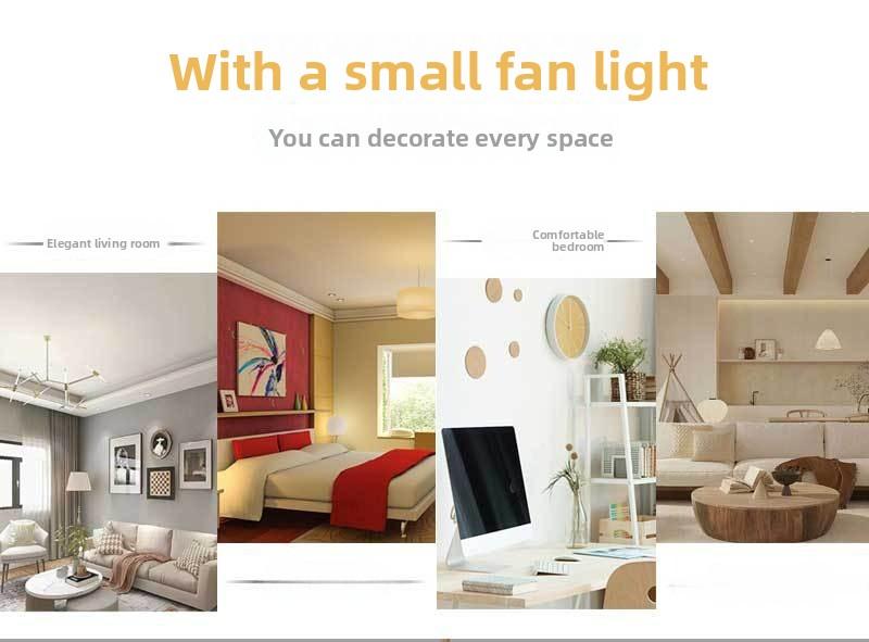 LED Aromatherapy Crystal Fan Light E27 Screw Base Dimmable Plastic Small Integrated Universal Head Fan Lamp for Ceiling