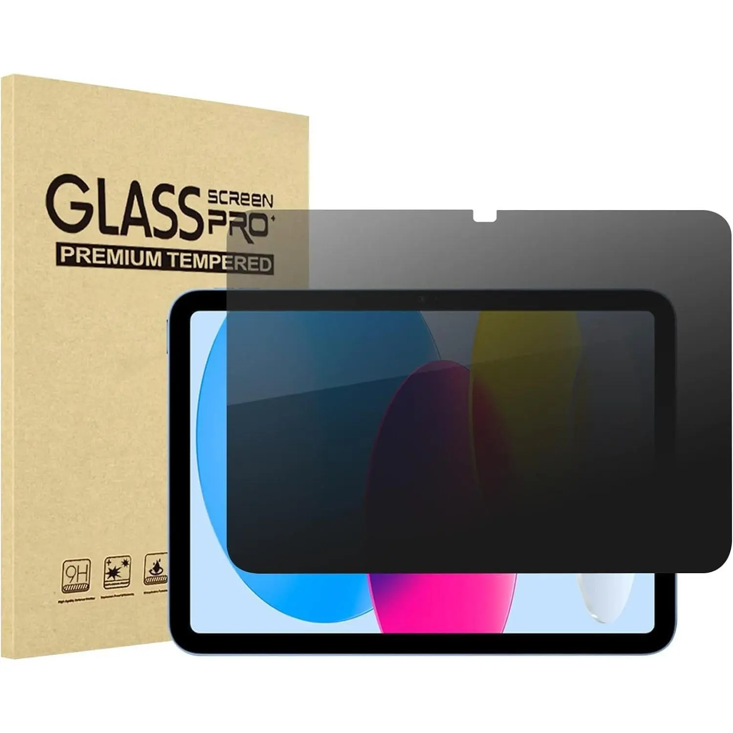 Anti-Spy Tempered Glass Film Guard for iPad 10th 2022 10.9" / 11th A16 2025 11", Anti-Scratch, Anti-Shock  Screen Protector for iPad 10/11 Generation, Black  Screen
