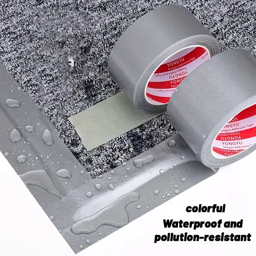 Industrial Silver Color Waterproof Cloth Heavy Duty Tape, High Adhesion Multi-Functional Emergency Repair, Outdoor Weather Resistant, Easy Tear