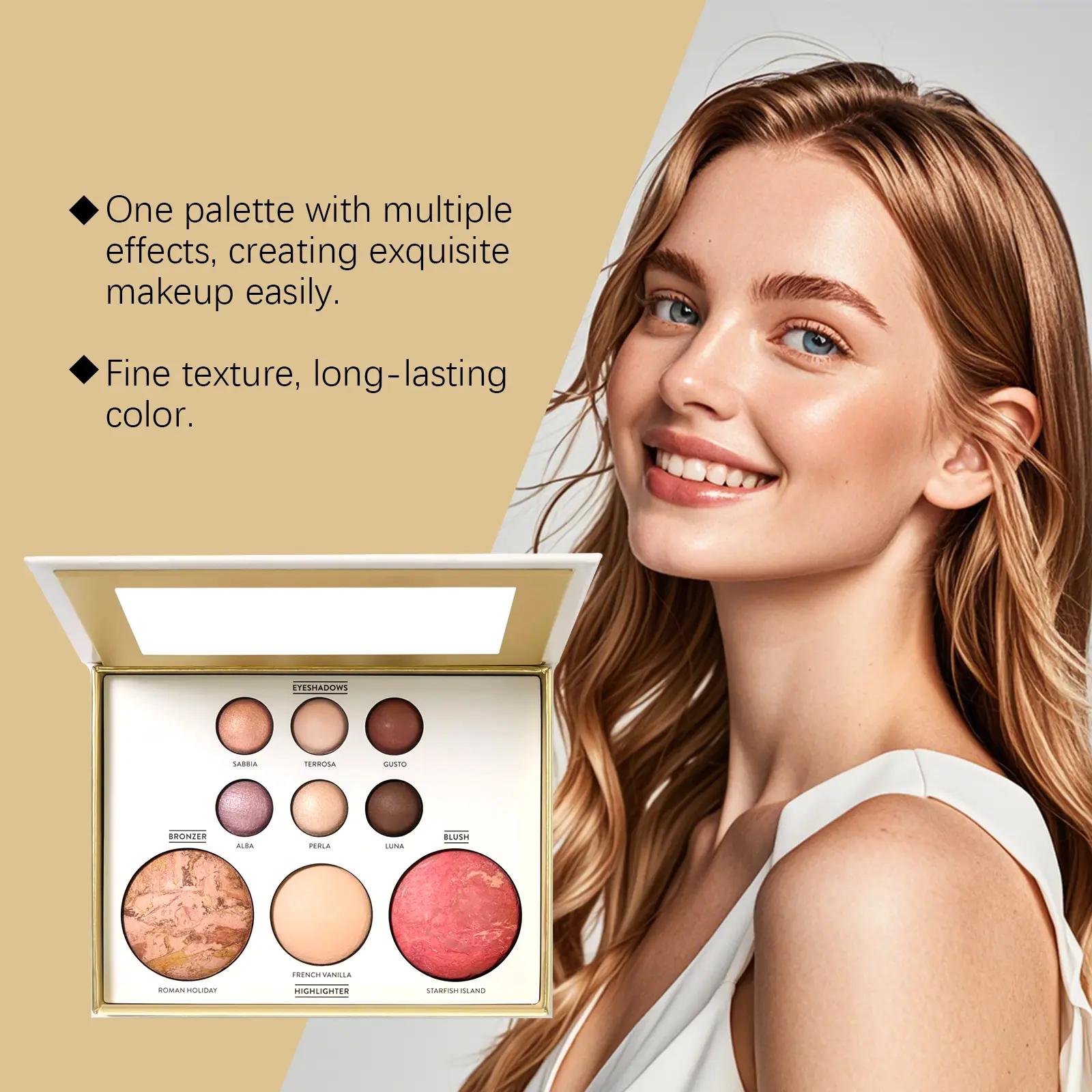 Gilded Comprehensive Makeup Palette Eyeshadow Contour Blush Highlighter Eye Shadow Brightening Multi-use Comprehensive Makeup Palette Powder Blend