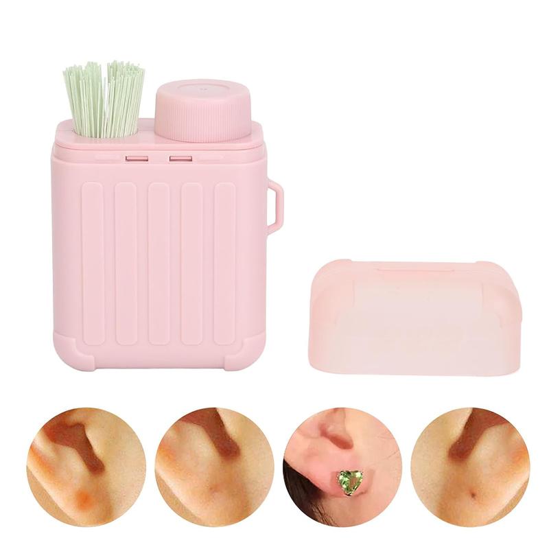 Ear Hole Cleaner Thread,Earring Hole Cleaner,Ear Piercing Aftercare Cleaning Set with 240pcs Disposable Ear Piercing Cleaning Floss & 15ml Cleaning Solution for Women Men