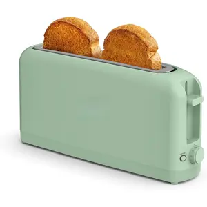 2 Slice Slim Toaster, s-anywhere ™   Kitchenware, 6 Setting Shade Control with Reheat & Cancel Buttons, s Sourdough, 10" Long Slot, Anti Jam & Auto Shutoff, 900 Watt, Seaglass