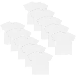 Boys’ Undershirt, EcoSmart White T-Shirts for Boys, Short Sleeve Shirts, 5 or 10- Pack