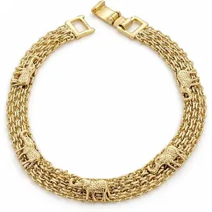 Women's Gold-Plated Adjustable Minimalist Lucky Elephant Charm Bracelet - Jewelry for Women, Stylish Female Daily Accessories, Bag Charm Gift for Christmas, Birthday