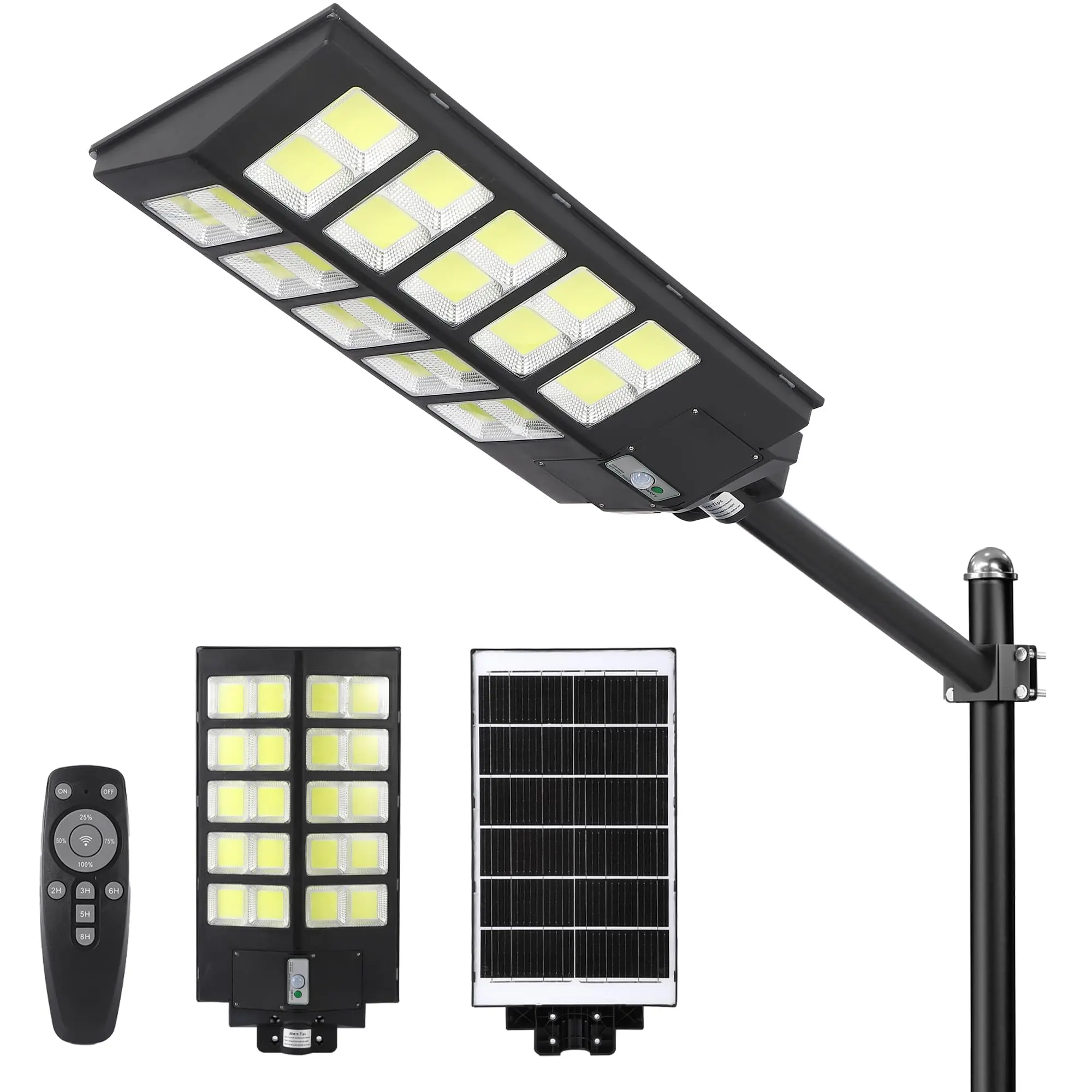 Garvee 4800W Solar Street Light, IP67 Waterproof Outdoor Security Light, Dusk to Dawn, LED Security Flood Light with Motion Sensor and Remote Control  for Parking Lot, Warehouse, Farm