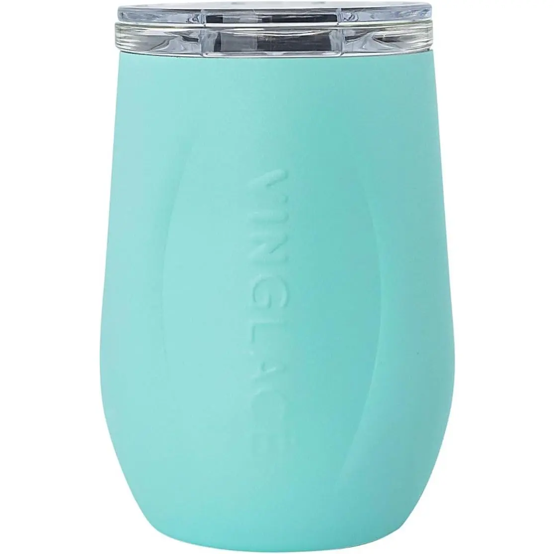 Stainless Steel Stemless  Glass- Insulated  Tumbler with Glass Insert and Sip Lid, 10 oz, Sea Glass