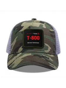 Skynet Cyberdyne Systems T 800 Service Technician Camouflage Mesh Baseball Cap for Men & Women - Adjustable Snapback Trucker Hat, Breathable Back for Hiking, Fishing, Camping, Golf & Casual Outdoor Attire Camouflage Random