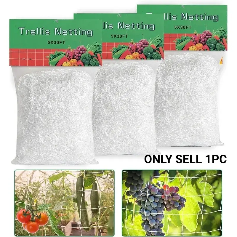 1 Piece of Polyester Woven Grid Climbing Vine Net, Plant Grid Climbing Hydroponic Garden Net Planting Net, Suitable for Other Climbing Plants Such As Tomatoes, Beans, Grapes, Etc., with Multiple Specifications To Choose From