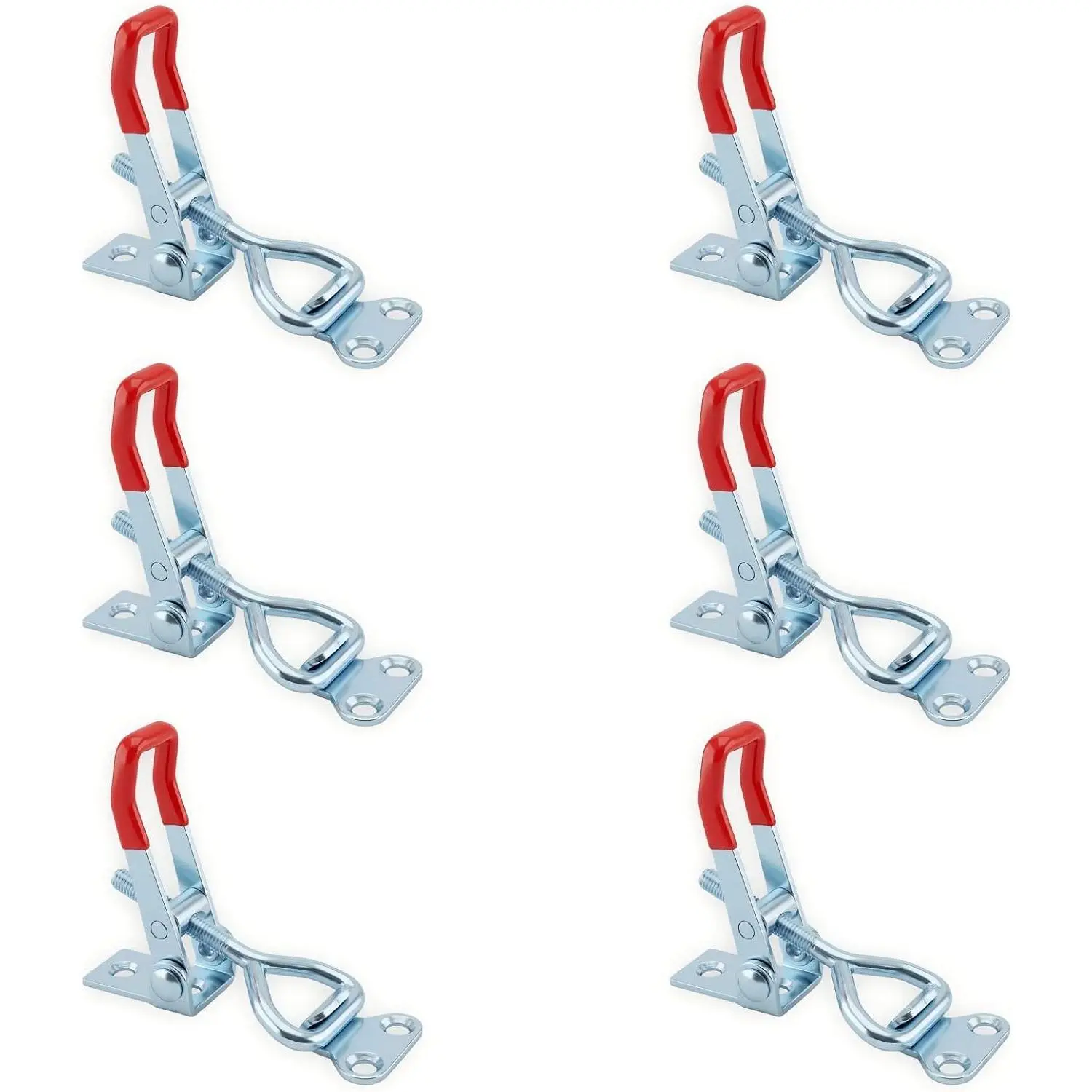 6 Pack Toggle Latch Clamp 4001, Adjustable Quick Release Toggle Clamp Latch, 309Lbs Holding Capacity,Metal Toggle Latch Catch Set,for Lid Jig,  Door, Toolbox, Case Trunk(without padlock)