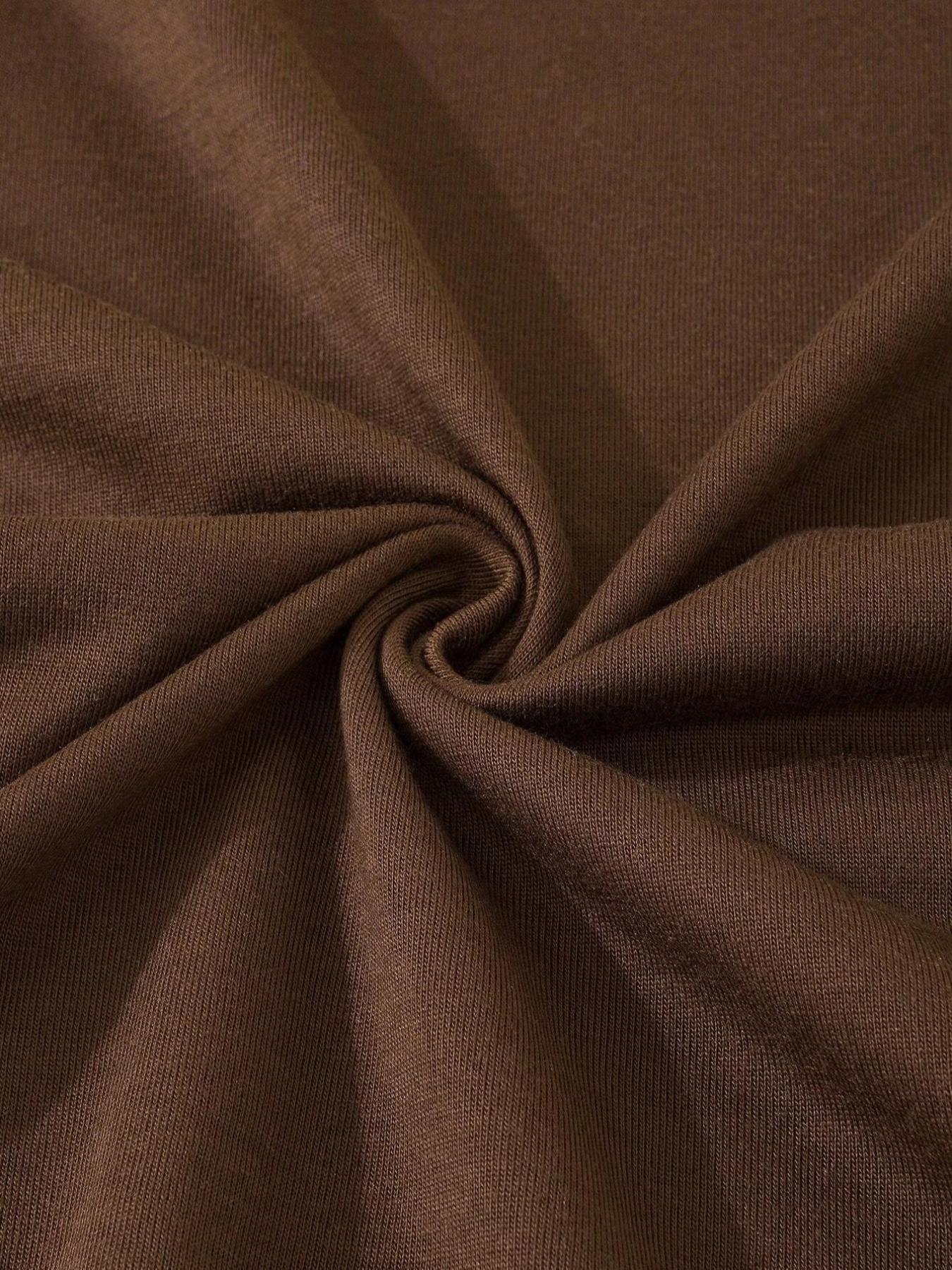 Men's Letter & Deer Print Round Neck Graphic Tee, Regular Fit Casual Short Sleeve T-shirt for Summer, Men's Top for Daily Wear, Tropical