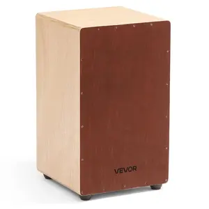 VEVOR Large Cajon Box Drum, Mahogany & Birch Wood Percussion Instrument with Snare Wires, 12x12x20 in (305x305x508 mm), 9.04 lbs