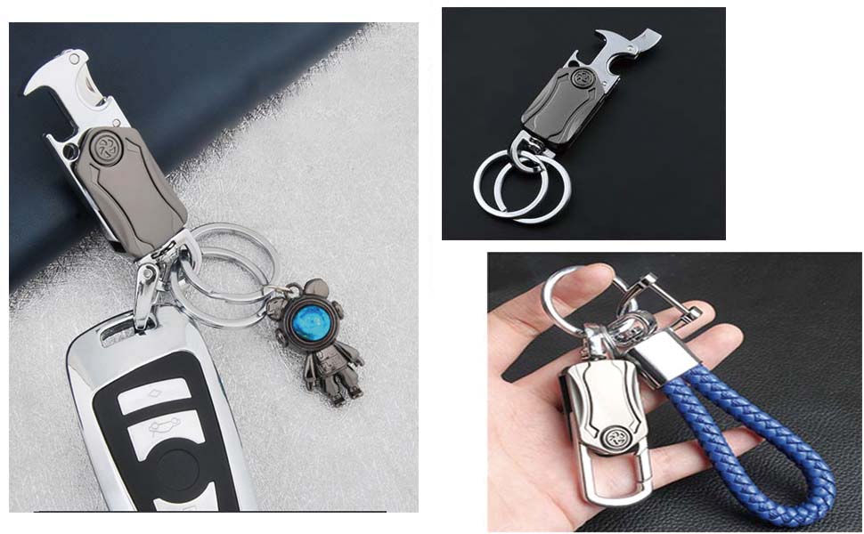 Personalized custom keychain clip, Universal Key Fob Keychain Holder for Men and Women,360 Degree Rotatable,Bottle Opener,Carabiner Car Key Chains. Gifts for Him Boyfriend Husband Gifts