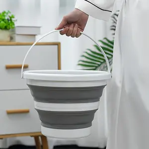 Foldable Plastic Bucket, Folding Bucket, Portable Space-Saving Design, Durable and Easy to Clean, Bucket for Cleaning, Ideal for Car Wash, Fishing, Travel, Home Storage