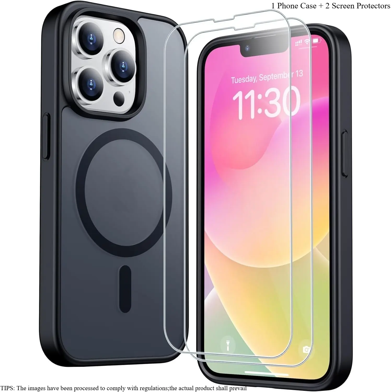 3-In-1 Value Pack! 1 Magnetic Translucent Matte Case + 2 Screen Protectors for iPhone 17/16/15/14/13/12/11 Air/Plus/Pro/Pro Max, Anti-Fingerprint Slim Shockproof Cover