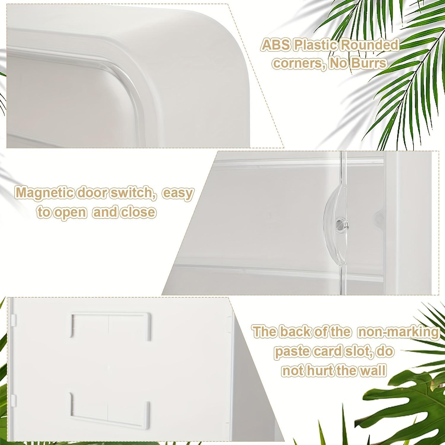 Large Wall-Mounted Display Rack for Doll Collection, 3 or 4-Tier Acrylic Storage Box with Magnetic Design, Space-Saving Clear Compartments for Action Figures and Accessories, Floating Display Shelf