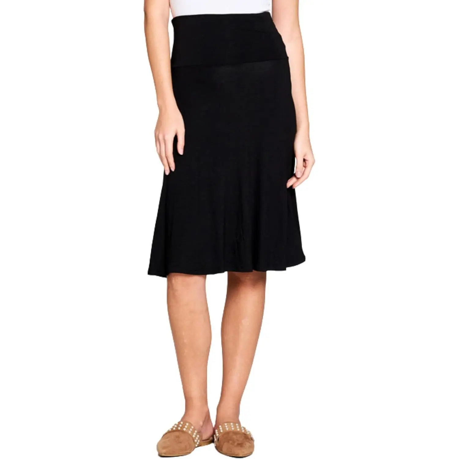 A-Line Skirts for Women Knee Length, Flowy High Waisted Pull On Mid Plus Size and Petite Summer Skirts