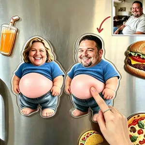 Personalized Face Squishy Belly Dumpling Sensory Toys Mystery Anti-Collision Sticker, Custom Squishy Belly Fridge Magnet Sticker with Soft Squeeze Belly Squishy Stress Balls Fidget Gift for Adults