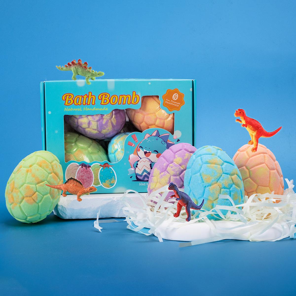 Explosions dinosaur egg bath ball spot wholesale built-in toy bath salt ball gift box essential oil aromatherapy bubble bath.