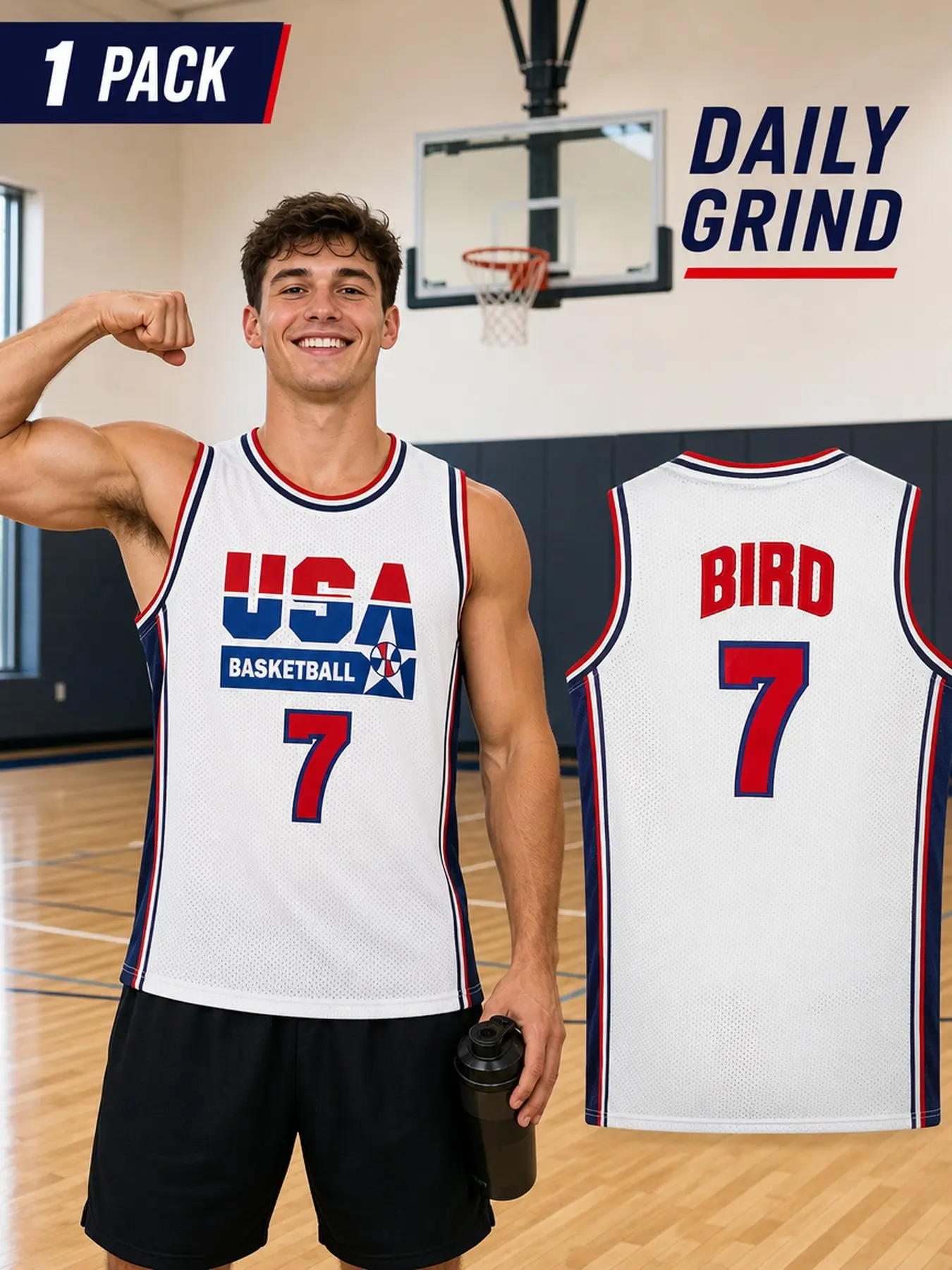 Unisex #7 #9 #12 #15 USA Basketball Jersey - Premium Embroidered Breathable Mesh Basketball Tank Top, Retro Team USA Game Day Casual Sports Fan Jersey for Men & Women