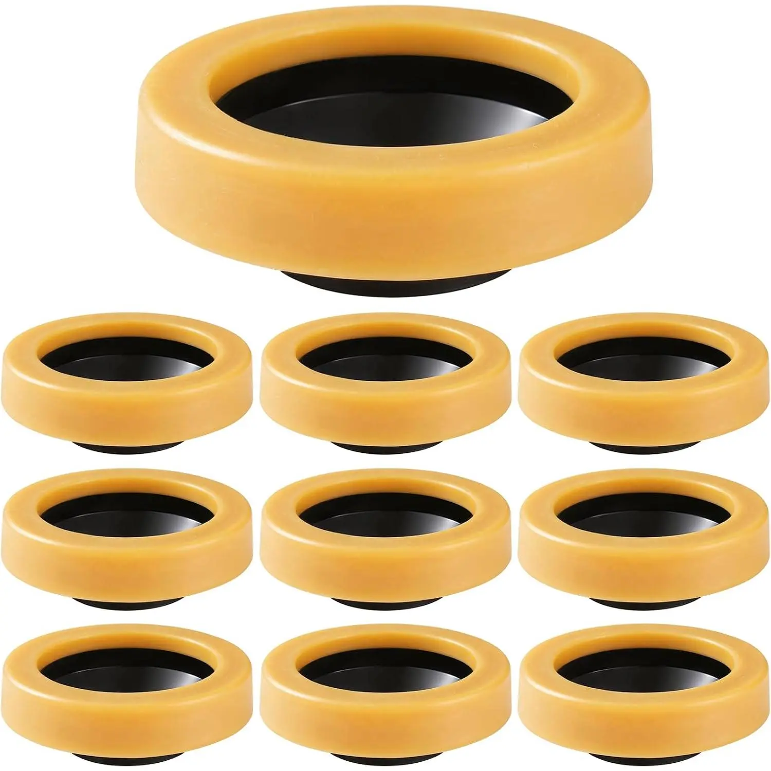10 Pack Toilet Wax Ring Extra Thick Toilet Bowl Wax Ring Gasket Fits 3-inch and 4-inch Waste Line-Effectively Prevent Gas, Odor and Watertight Leakage Toilet Wax Ring Kit for New Install Re-seat