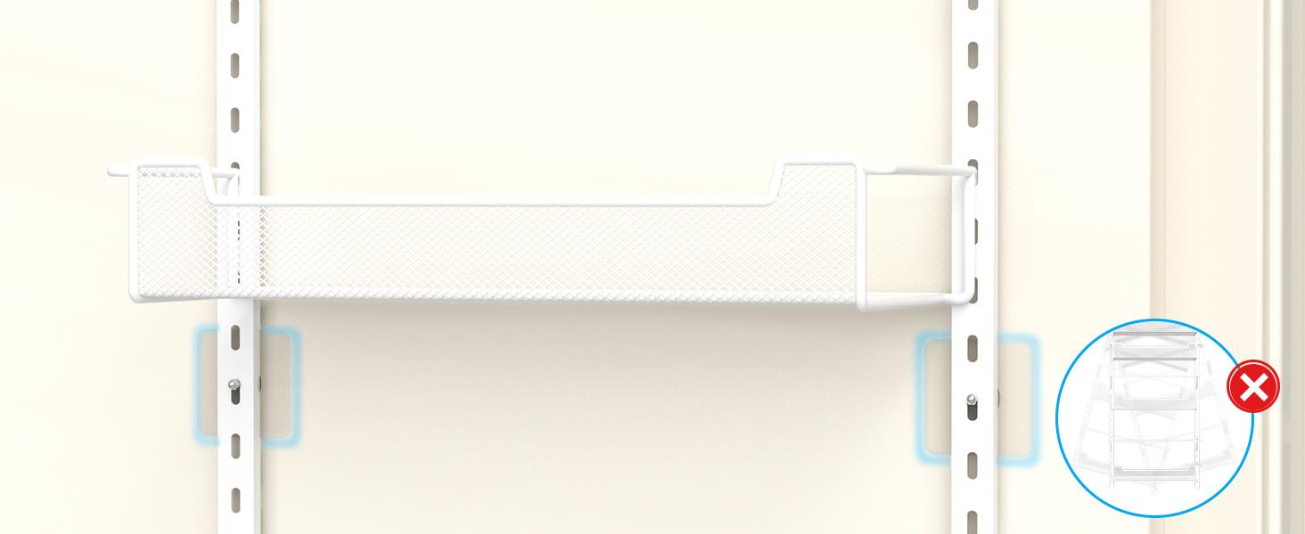 12.3" W Narrow Over the Door Pantry Organizer, 6-Tier Over the Door Organizer with Adjustable Basket, Pantry Door Organization for Pantry Kitchen Storage Room Spice Rack, White : Home & Kitchen