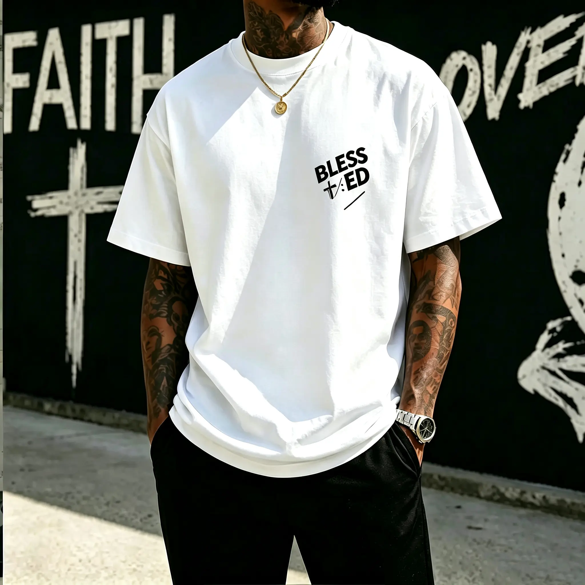 Men's All Over Print Round Neck Short-Sleeve T-Shirt - Breathable Knit Fabric, Soft Lightweight, Casual Streetwear, Regular/Vintage Oversized Fit, Summer Sports Menswear Top
