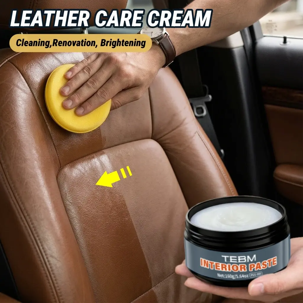 Multi‑Use Auto Leather Conditioning Balm, Nourishing Restorer Cream, Anti‑Crack & Anti‑Fade UV Protection, Refresh Car Seats, Steering Wheel and Other Automotive Leather Parts