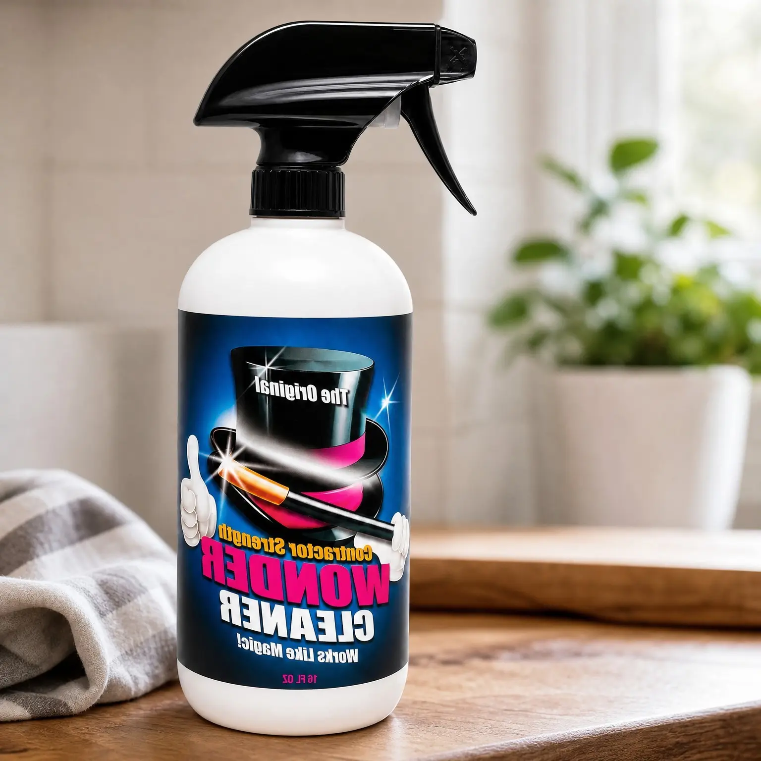 Wonder Cleaner Spray 16 oz - As Seen on TV Contractor Strength Adhesive, Tar, Gum, Sap & Sticker Remover - Citrus Cleaner for Cars, Garage Floors, Concrete, Tile, Metal & WoodGift