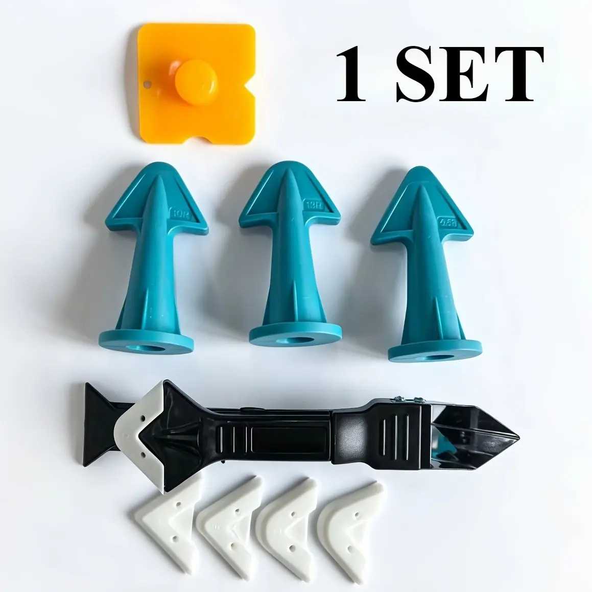 1 Set  Caulking Nozzle Applicator Finishing Tool Spatula Plastic Glue Shovel Tile Brick Joints Floor Remover Grout Kit