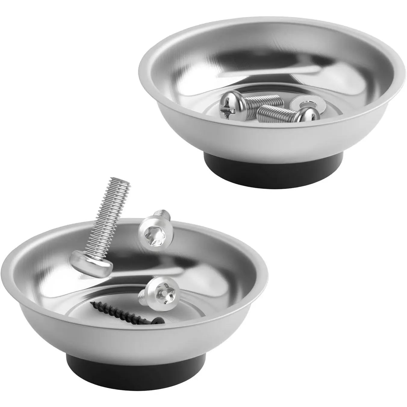 2 count Stainless Steel  Tray for Screws,3" Round  Bowl for Screws,Pins,Nuts,,Washers, Magnetics Screw Tray for Mechanic Metal  Storage