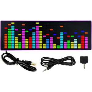 LED Music Spectrum Clock Purple, Voice Controlled Rhythm Light with 384 RGB LEDs, Sound Activated Spectrum Display for Desktop, Gaming Room and Bedroom Decor