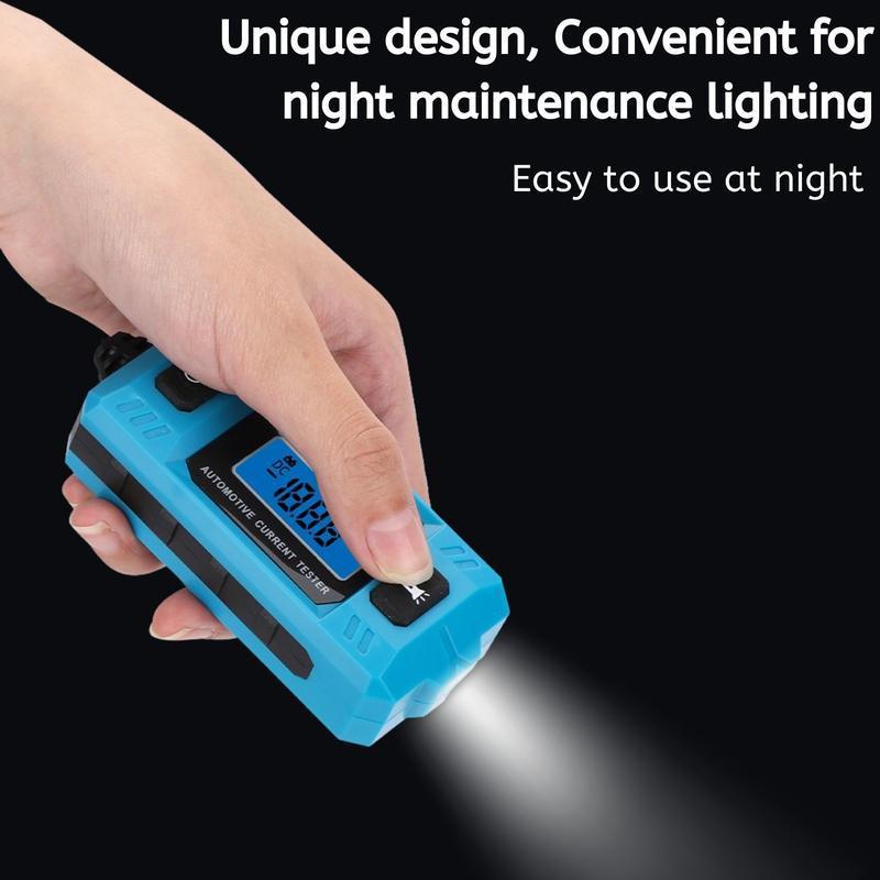 Automotive Circuit Fault Probe Tester, 20A 48V-High-Precision Current Tester, 2-in-1 Wire Tracer Short Finder, Car Relay Fuse Checker with LED Display & Front Light