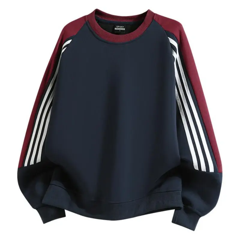 Long-sleeve crewneck pullover sweatshirt, student sports sweatshirt, couple sweatshirt, heavyweight color-block crewneck sweatshirt, spring/autumn new streetwear top # SummerWins # fathersdaygift