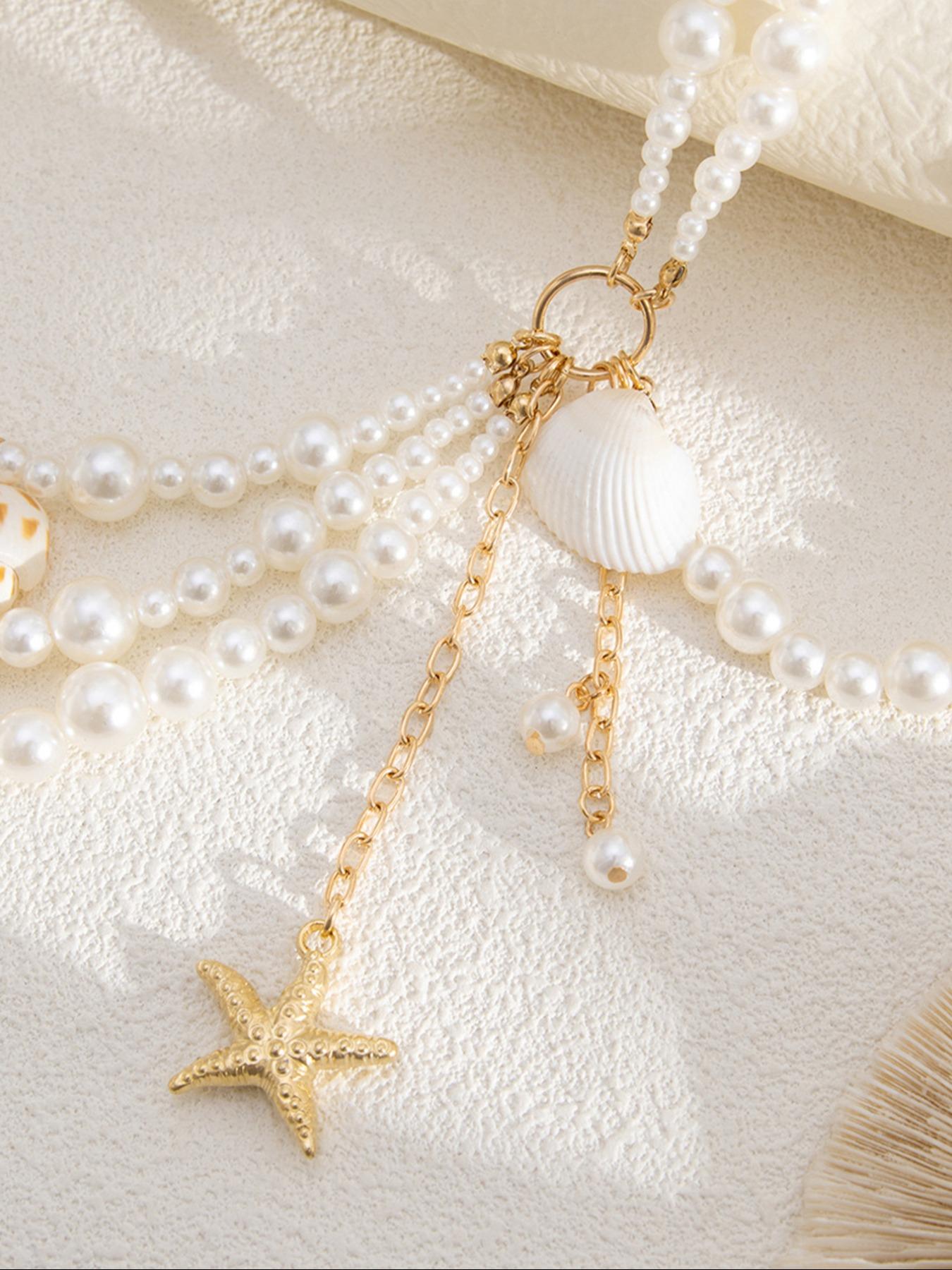 Women's Elegant Shell & Starfish Design Body Chain, African Waist Jewelry, Fashion Body Jewelry for Party, Daily Clothing Decor, Trendy All-match & Exquisite Jewelry for Birthday Gift