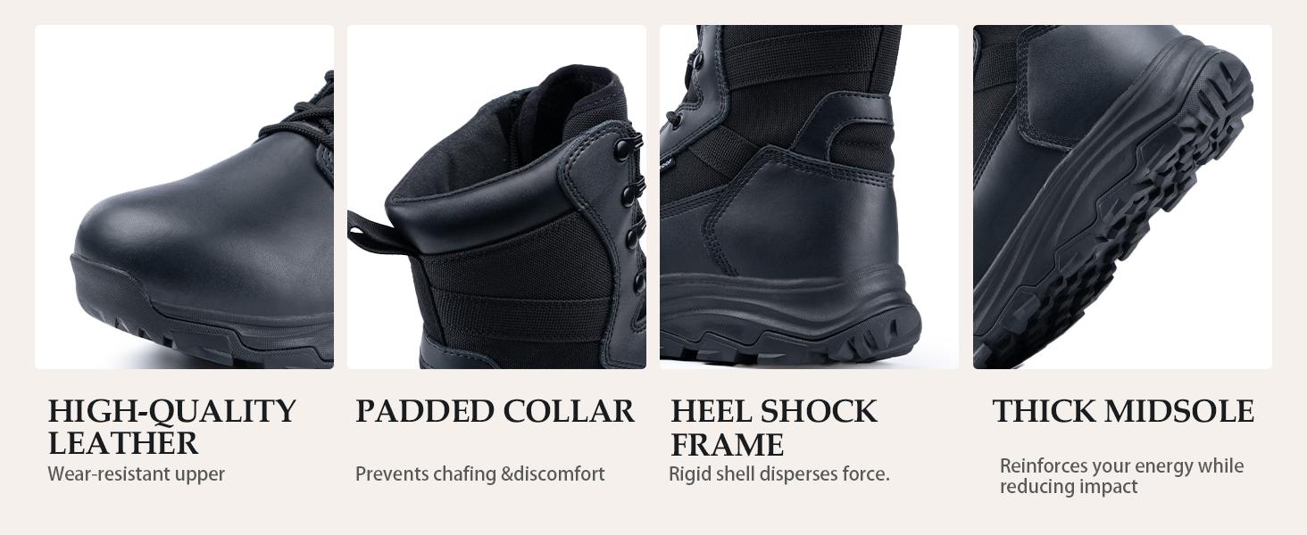 FREE SOLDIER Men's Tactical Boots 8 Inches Military Lightweight Durable Hiking Motorcycle Combat Waterproof Boots