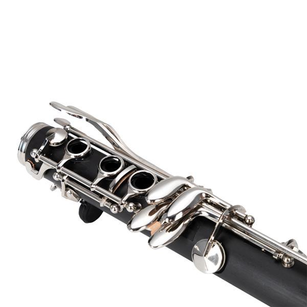 Beginner Bb Clarinet – 17 Keys Black Clarinet with 2 Mouthpieces & Connector, Easy to Learn，clarinet player Chrome Durable Oboe Instrument Bamboo Flute Fathersdaygift