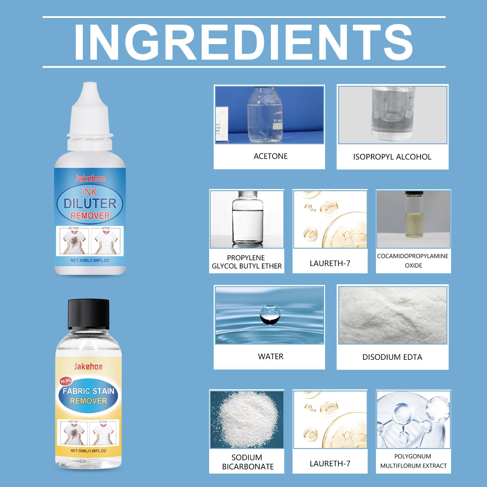 Jakehoe All-In-One Fabric Stain Remover Protects Clothes, Cleans Oil Stains, Gently Cleans Stains And Protects Color