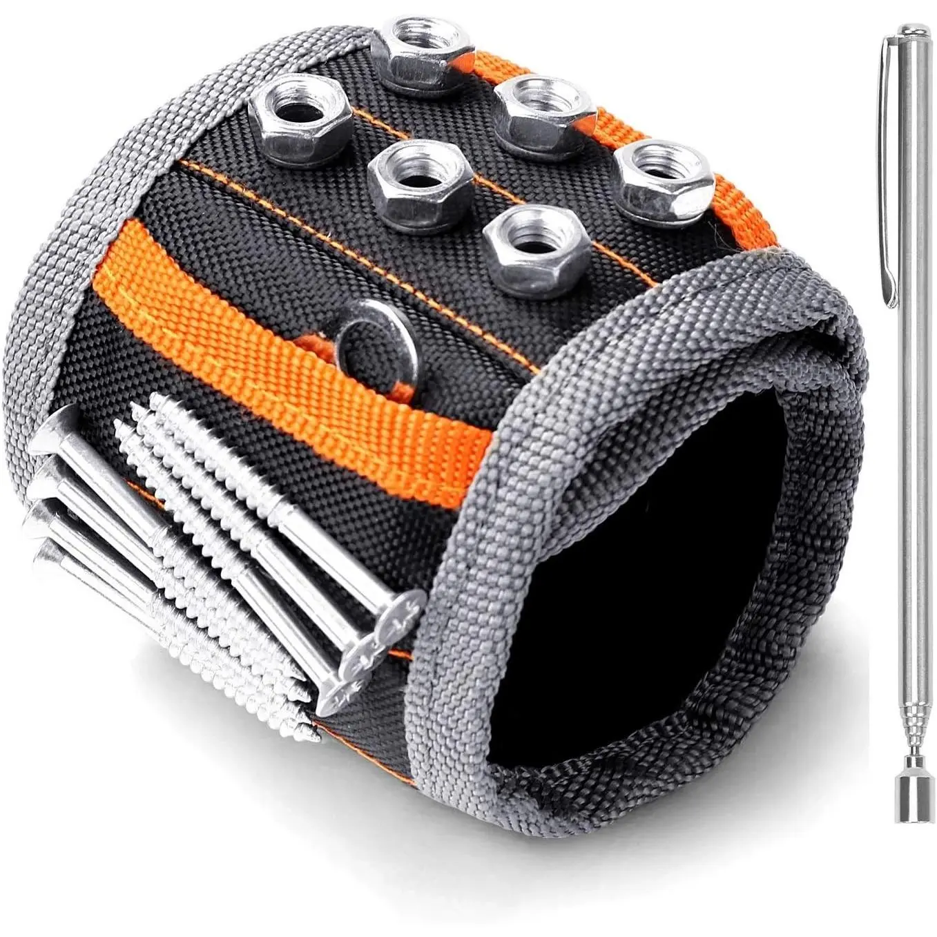 Magnetic Wristband for Men - Premium Tool Belt Holder for Screws Nails Drill Bits, Powerful Magnets, Cool DIY Gadget, Stocking Stuffers & Valentine’s Day Gifts for Dad