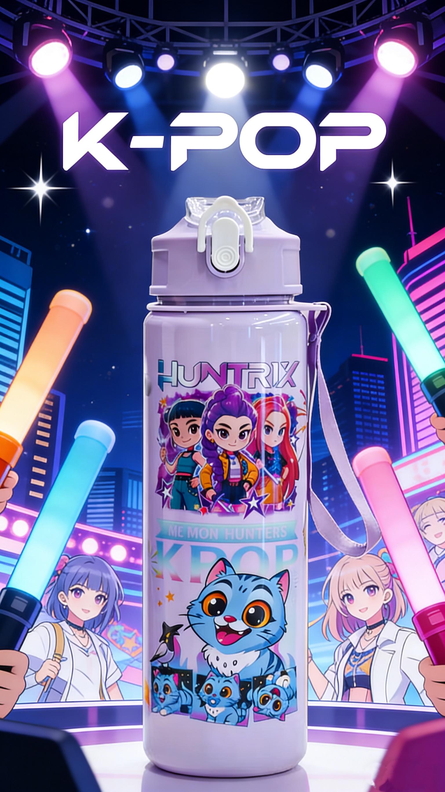 K-Pop Ghost Hunter Inspired Totem Water Bottle | 700ml Portable Leakproof Reusable Bottle