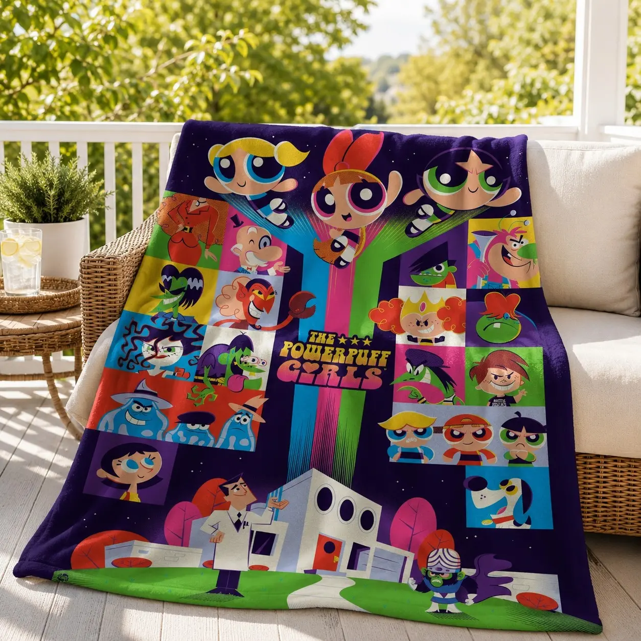 Cute Cartoon Superhero Blanket, the Powerpuff Girls Plush, Warm Sofa Bed Throw Blanket, Cozy and Soft, Perfect for Kids and Adults, Graphic Throw Blanket, Blanket for Couch