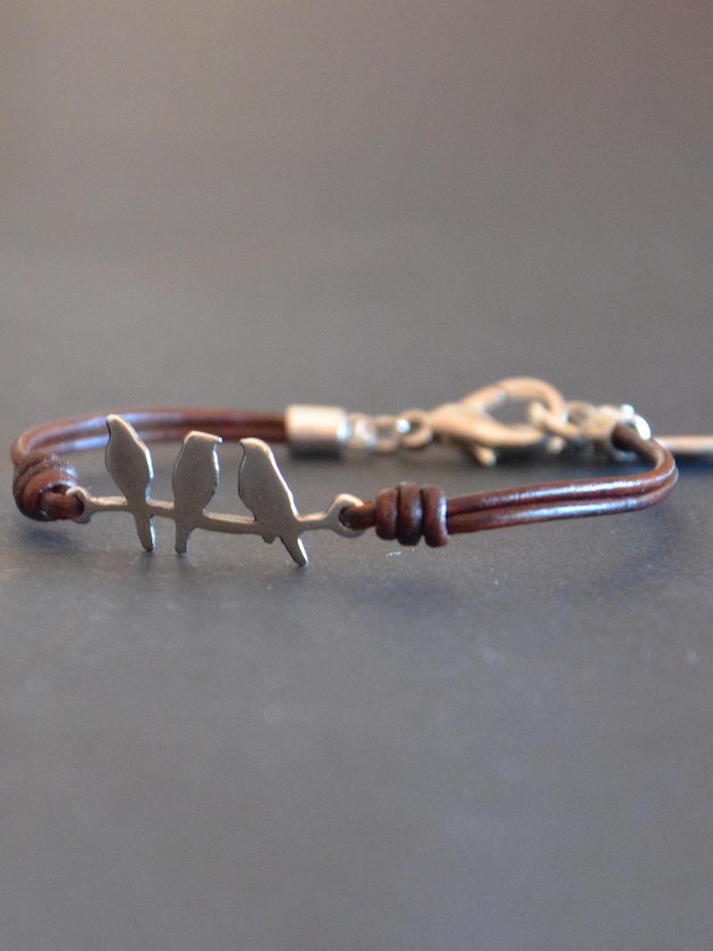 Bird Design Pu Leather Bohemian Bracelets, Leather Braided Bracelet, Fashion Jewelry for Party, Daily Clothing Decor, Trendy All-match & Exquisite Jewelry for Birthday Gift