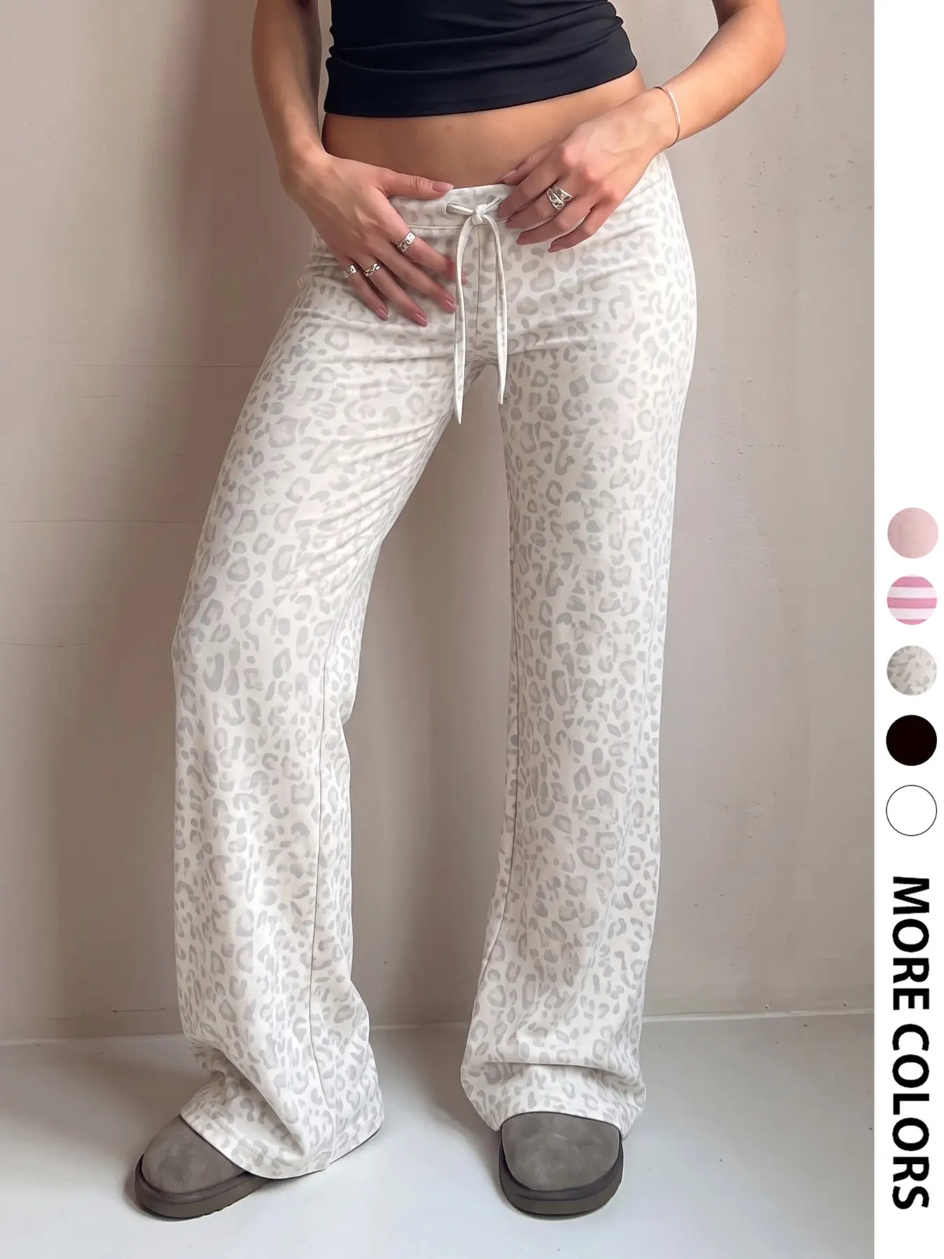 Women White Low Waist Drawstring Flared Pants, Low Rise Bottom, Soft Stretch Floor Length Bootcut Trousers, Casual Solid Color Slim Flare Sweat Pants, Y2K Coquette Streetwear Bottoms, Match Crop Tops For Co-ords Outfit, Daily Lounge Pants For Teen Girls