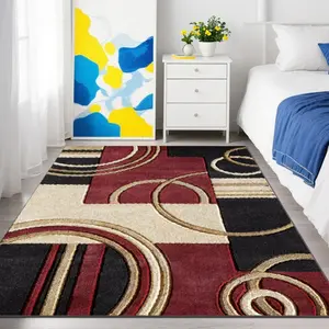 Exquisite square printed velvet carpet, versatile decorative style for home, commercial and indoor use, available in multiple sizes, machine washable,soft and not easy to shed, convenient and practical.