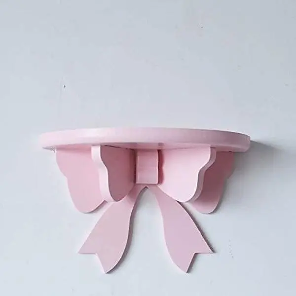 Kawaii Wood Floating Shelf Wall Decor Room Decor Kawaii Pink Room Decor (Pink)